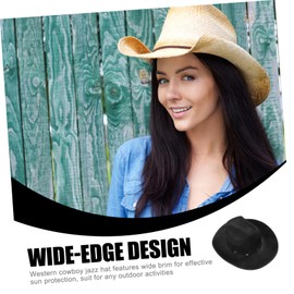 PACKOVE Western Cowboy Rivet Hat for Men Women Soft Breathable Felt Fedora with Denim Studs Stylish Beach Sun Protection Cap for Party and Outdoor Sports