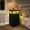 Vagusicc Night Stand Set 2 with Charging Station, LED Nightstand