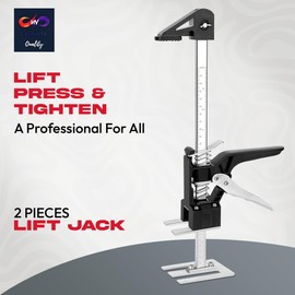 Labor Saving Handle 12" Lever Tool Lifts 2pcs, Wall Tile Locator, Multifunctional Lift Height Adjuster, Door Panel, Lifting Cabinet Jack, Lifts 6.69" Holds 330 lbs (Black Swan Tool Box)