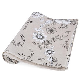 Linen Floral Upholstery Fabric by The Yard - Sewing Fabric 62 Inch Width for Chairs Sofas Tablecloth Reupholstery DIY Projects, 2 Yard