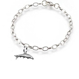 pp-f10 Barbel Fish fine lead free English Pewter charm on a belcher link chain anklet bracelet