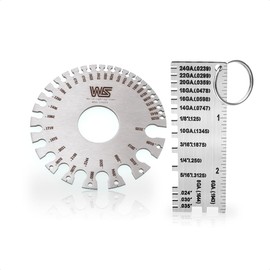 Wire/Metal Sheet Thickness Gauge & Round Cable Sheet Gage Set Welding Gage Plated Size Inspection Tool 2pcs