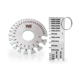 Wire/Metal Sheet Thickness Gauge & Round Cable Sheet Gage Set Welding Gage Plated Size Inspection Tool 2pcs