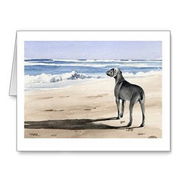 DJ Rogers Fine Art Weimaraner At The Beach - Set of 10 Note Cards With Envelopes