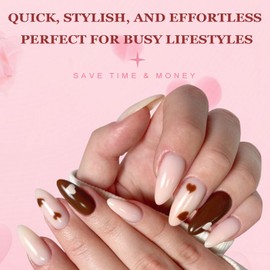 AddFavor Almond Press on Nails Medium, 576pcs Almond Fake Nails Full Cover Glossy Medium Nails Press on Acrylic False Nail Tips 24 Colors for Women