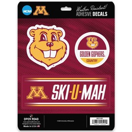 University of Minnesota Team Spirit Adhesive Vinyl Decals - Fun Set of Minnesota Stickers for Car, Window or Laptop