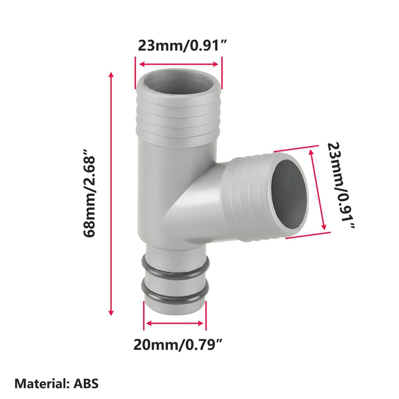 Qrity 1 x drain pipe connector, washbasin, 3-way drain pipe