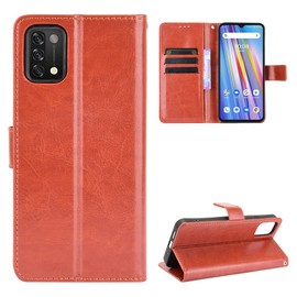 QiongNi Case for UMI Umidigi A11 Leather Case,Case for Umidigi A11 Case Cover,Flip Leather Wallet Cover Case for UMI Umidigi A11 Case Brown