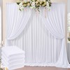 20ftx8ft Wrinkle Free White Backdrop Curtains Panels for Parties, Polyester