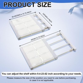 Gerrii 2 Pcs Closet Tension Shelf Rod Expandable Shelf Locker Organizer Adjustable Metal Storage Rack Scalable Layered Divider Separator for Cabinet Wardrobe Kitchen Bathroom (10.83''-17.91'')