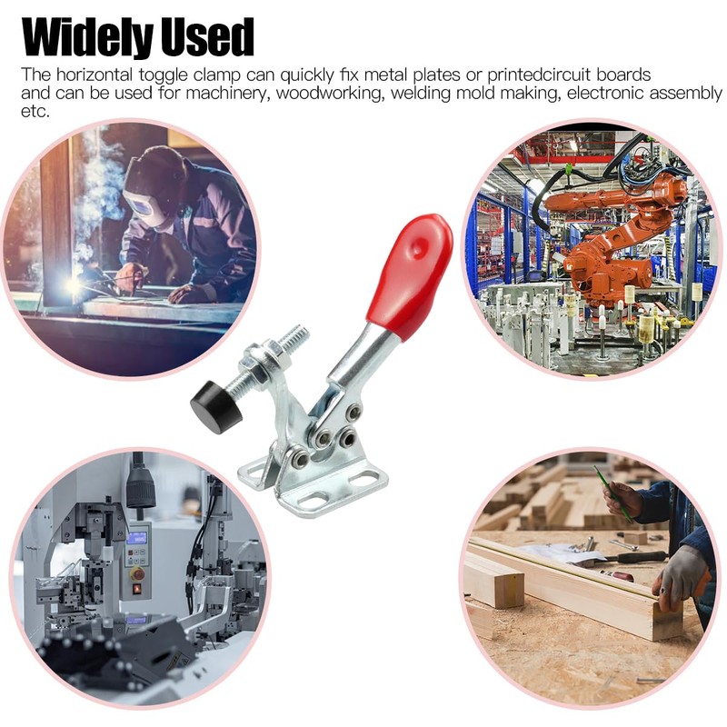 Set of 10 GH-201A toggle clamps, quick release, horizontal tensioner,