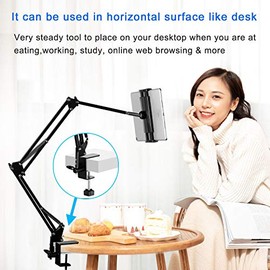 Soporte para tablet ajustable, soporte plegable para cama, soporte universal flexible de aluminio para tableta con rotación de 360 grados, compatible 