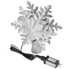 LED Snowflake Projection Lamp Silver Christmas Tree Rotating Snowstorm Decoration