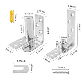 Tambee Saloon Door Hinges, Heavy Duty 304 Stainless Steel Double Swing Action Hinge Self Closing, Fit for Bar, Cafe, Patio Doors, Silver 2 Pack