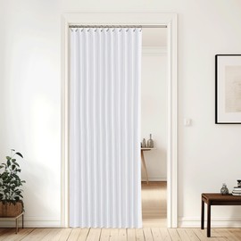 NICETOWN Bedroom Curtains - Home Decor Thermal Curtain Panels Room Darkening Accordion Window Drapes with Hooks for Closet, Doorway Window Covering, 60 W by 80 L, Pure White, 1 PC