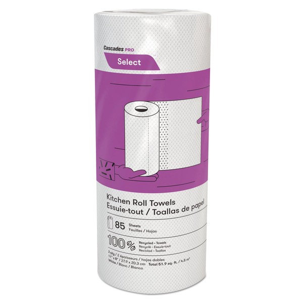 Cascades PRO K085 Select Kitchen Roll Towels, 2-Ply, 8 x 11, 85/Roll, 30/Carton