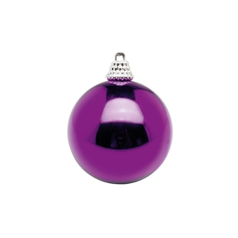 Deco Woerner Shiny Purple Plastic Christmas Baubles, Diameter 20 cm,