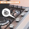 Gas Stove Knob,4PCS Metal Universal Gas Stove Control Knobs Adaptors,Silver