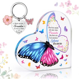 Anruzon Gifts for Girlfriend, Best Friend Gifts Birthday Christmas - Heart Shaped Acrylic Home Decoration and Keychain/Paperweight, Bff Best Friend Gifts
