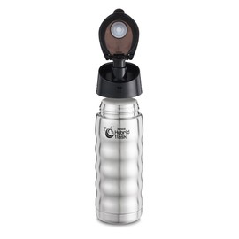 Pioneer Double-Wall Vacuum Flask Hot And Cold Drink Bottle with Sports and Travel Lid 480ml 0.48L, Stainless Steel, Silver
