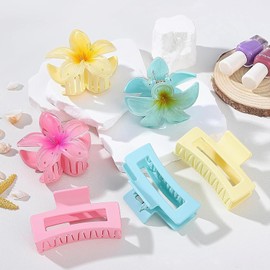 Lumbor37 Juego de 6 Pinzas para Cabello de Mujer, Pinzas para el Cabello de Flor, Pinzas para el Cabello con Flores Hawaianas, Fiestas