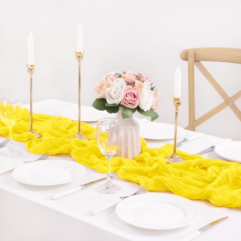 MLMC Cheesecloth Table Runner 10ft Yellow Gauze Sheer Cheese Cloth