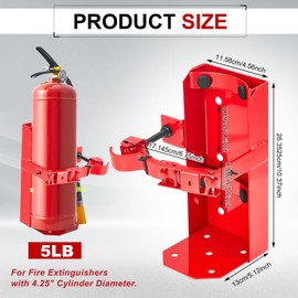 Zonon Heavy Duty Fire Extinguisher Brackets Metal Fire Extinguisher Wall Mount Bracket Fire Extinguisher Holder for Home Garage School RV Vehicle Boat Truck (1 Pcs,5 lb)