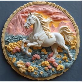 Wooden Puzzle for Adults 200 Piece - 3D Vision Effect Galloping White Horse Wooden Puzzle Unique Shape Advanced Wooden Jigsaw Puzzle, Wood Puzzles, Challenge Wooden Jigsaw Puzzle(11.2 x 11.2 in)