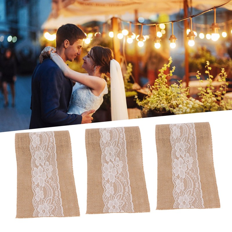 3 Rolls Jute Lace Ribbon Simple Elegant Jute Lace Ribbon