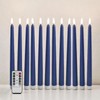 Ni-JASW Navy Blue Flameless Taper Candles with Remote, Flickering Battery