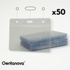 50 Pack Recycled Clear Horizontal ID Badge Holder Name Badge
