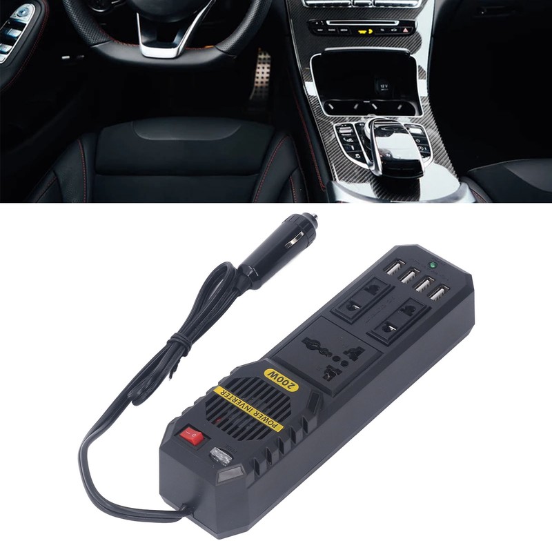 Car Power Inverter 200W 12V to PWM Modified Sine Wave