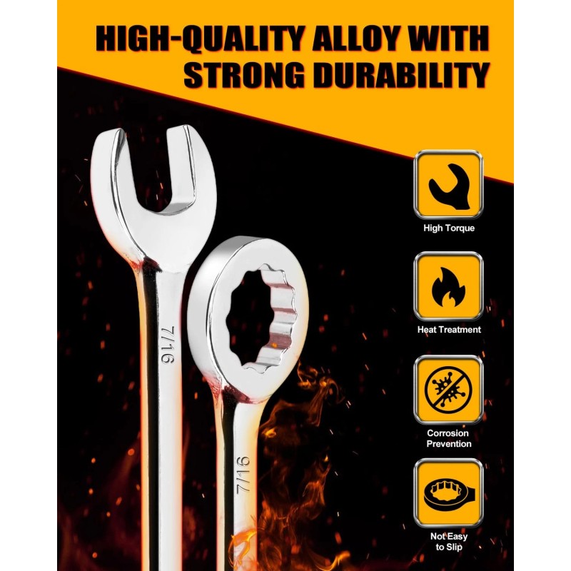 THYENTUL 20Pcs Small Wrench Set Mini Metric & SAE Ignition