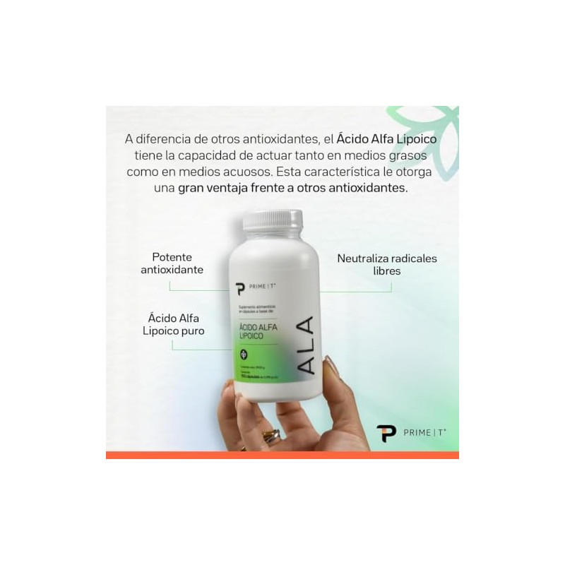 Primetech Nutrition Ácido Alfa Lipoico ALA 600 mg 100 Cápsulas