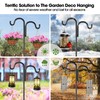 Double Shepherds Hooks for Outdoor,76" Heavy Duty Bird Feeder Pole