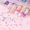 GZMAYUEN Rhinestones Nail Set, Multicoloured Glitter Stones for Nails, Transparent