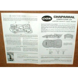 Cox Chaparral 1/24 Slot Car Racer Assembly Instruction Sheet Only PHOTOCOPY