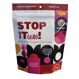 Doggy Snax Stop It! Skin and Coat Supplement with Omega-3, EPA and DHA, and Other Ingredients scientifically Proven to Encourage Healthy Skin and a Shiny Coat. May Reduce itching and Scratching.