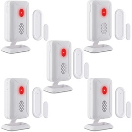 USUPERINK Wireless Door Chime,Door Chimes When Door Opens,Battery Powered Wireless Door Alarm,113DB Maximum Volume,Nightlight Function,Volume Control,for Business/Home/Store,5PK