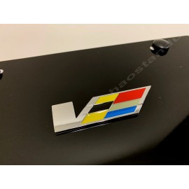 License Plate Frame Shop 1x 3D "ATS/CTS V-Emblem" Aluminum BLACK Color Front Plate RUST FREE