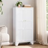 Yizosh Metal Storage Cabinet with Doors and 3 Adjustable Shelves