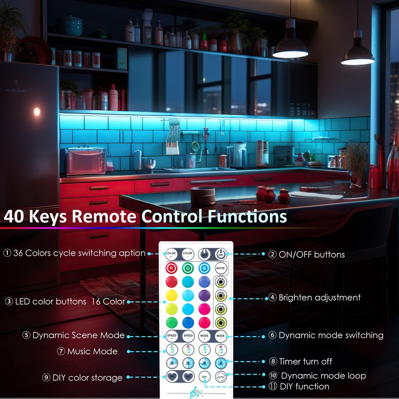 LAFULIT 8 PCS RGB Under Cabinet Lights Kit, App and