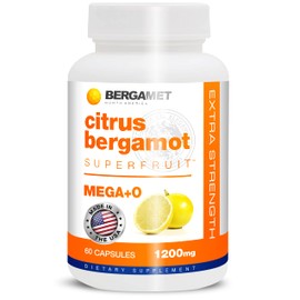 BergaMet Citrus Bergamot Supplement, 170:1 Extract, 1200mg, 80% Polyphenols, Italian Citrus Bergamot Supplement for High Cholesterol, 60 Capsules, 1 Month, Made in The USA
