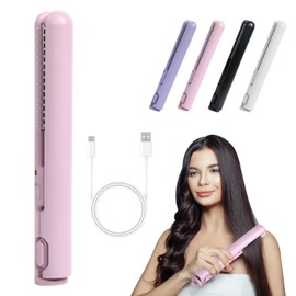 Mini Dual Purpose Curling Iron,Long-Lasting Portable 2-in-1 Curling Wand,2-in-1 Mini Curling Wand,Dual Purpose Styling Tool for All Hair Types (Pink, 01)