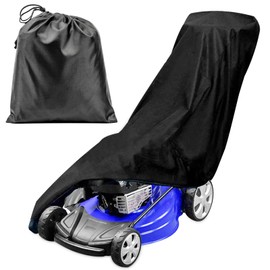 Lawnmower Cover, 193 x 112 x 64 cm, 210D Oxford Lawn Mower Protective Cover, Waterproof, Anti-UV, Dustproof, Weatherproof, Universal Lawnmower Tarpaulin with Drawstring and Storage Bag