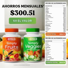 Simply Nature's Pledge – Embalado con más de 40 frutas y verduras diferentes – Hecho con superalimentos integrales – con alto betacaroteno – 100% últi
