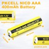 PKCELL Rechargeable 400mAh AAA Battery 1.2V NiCD Battery1.2V for Garden