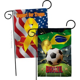 Ornament Collection FIFA World Cup Brazil Banner Wall Art Flag Room Decorations Indoor Outdoor Tapestry Yard Signs Team Qatar Trophy Soccer Game Football Gifts, Support Troops Pack