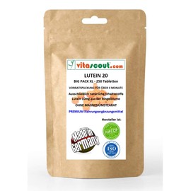 Vitascut® Lutein 20 II 250 Tablets of 10 mg for over 4 Months No Magnesium Stearate Made in Germany