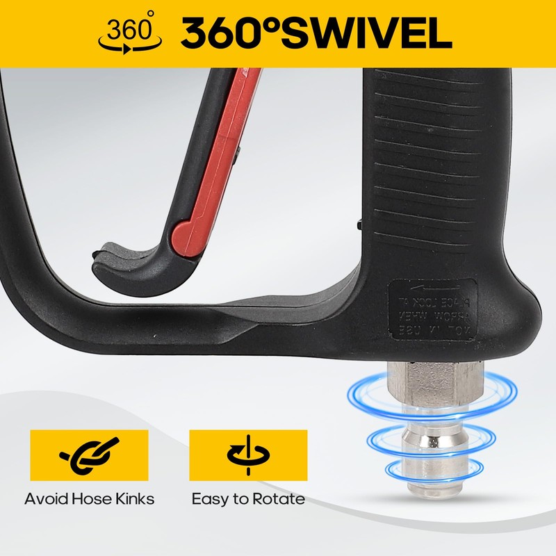 OCPTY 5000 PSI Flex Pressure Washer Gun 12 GPM with